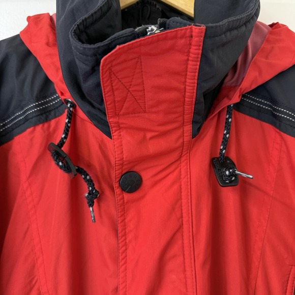 Vintage 90s Obermeyer Ski Jacket Red Black Coat Mens Size Medium Hooded - Picture 8 of 14